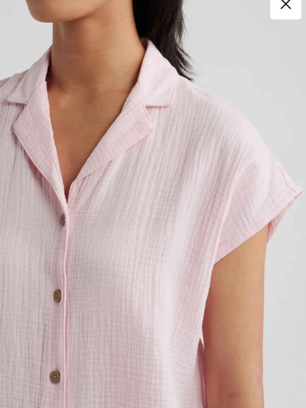 beachlunchlounge Lexi Gauze Top in Pale Pink